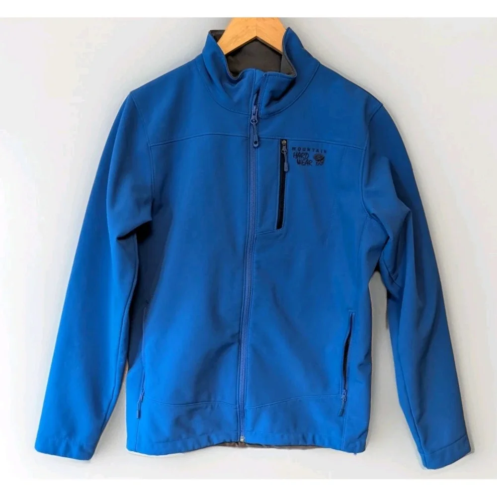 Mountain Hard Wear Men‎ Small Polar Tek Full Zip Softshell Jacket Nightfall Blue